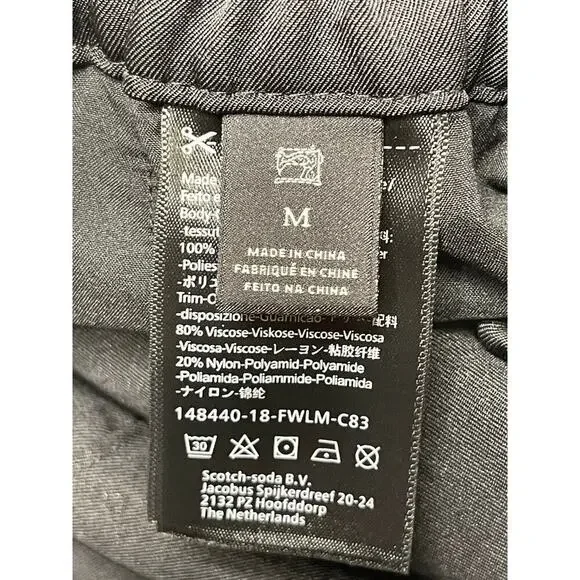 Scotch & Soda womens Tailored Pants Velvet Side Tapes size S Black - Picture 9 of 12